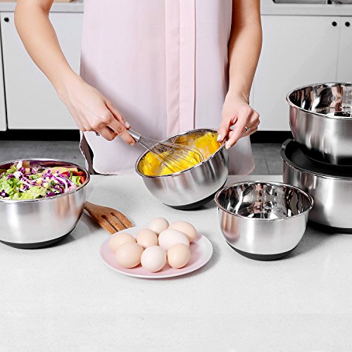 Wildone Mixing Bowls with Lids Set, Stainless Steel Set of 5