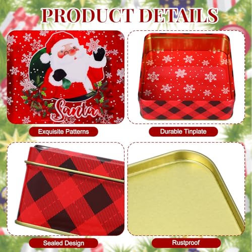 Tioncy 8 Pcs Large Christmas Cookie Tins with Lids – Classic Gift Box Set