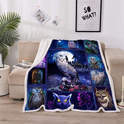 Juirst Owl Lovers' Blanket - Owl Throw 50x60 Inch for Couch, Bed, Home Decor - 'Just a Girl Who Loves Owls'