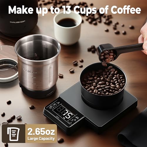 Electric Coffee Grinder with One-Touch Operation and Removable Stainless Steel Bowl