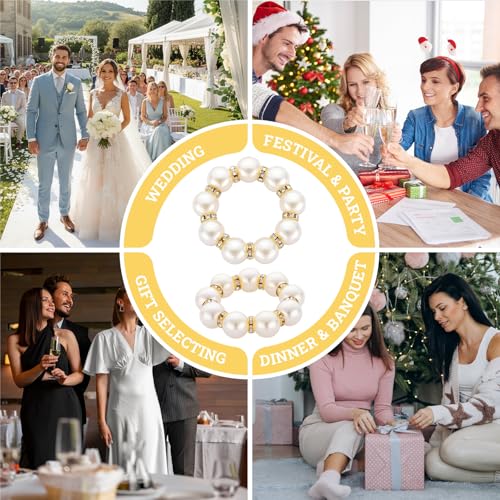 SUREAM Gold Napkin Rings Set of 15 - 2 Inch Elegant Wedding & Party Decor