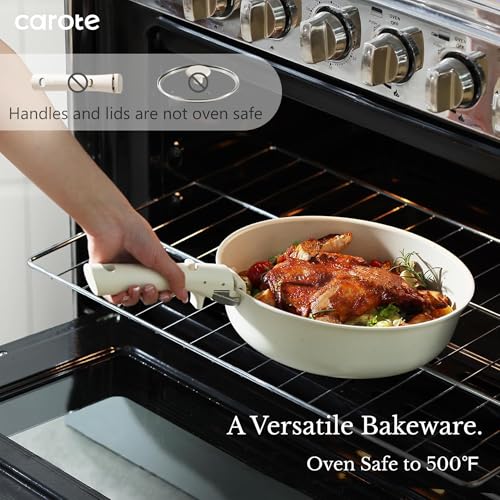 CAROTE 19pcs Pots and Pans Set Non Stick, Detachable Handle Cookware