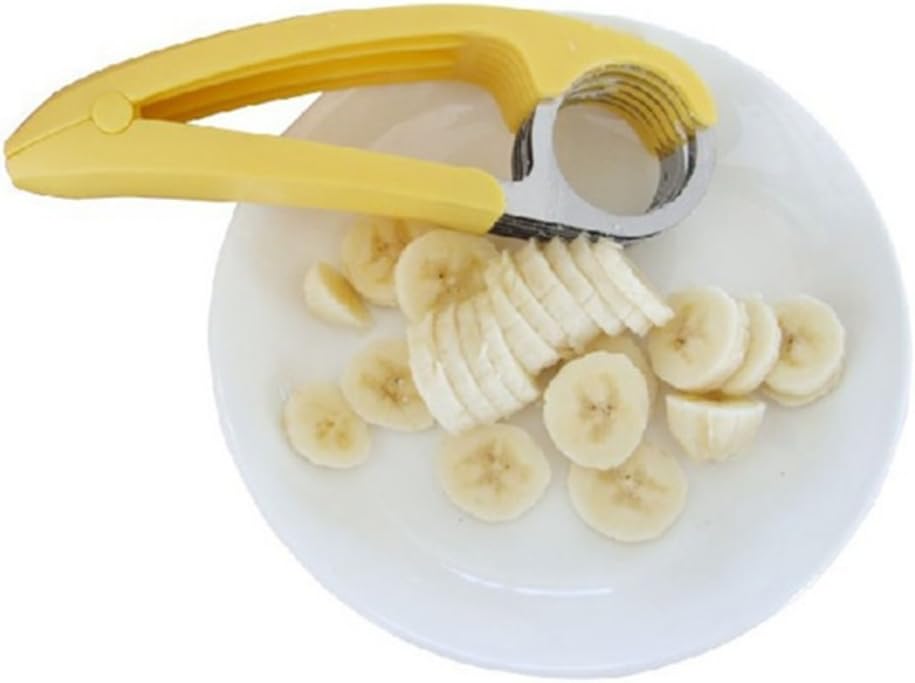 Skiennix Stainless Steel Banana Chopper - Creative Fruit Cutter & Vegetable Peeler | Yellow