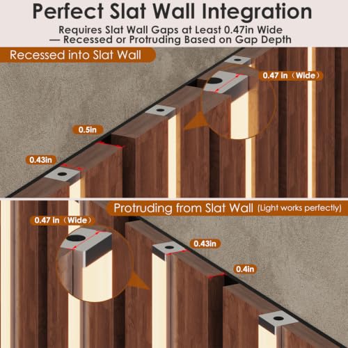 LED Recessed Lighting Kit for Wall Panels 6pcs Slat Lights