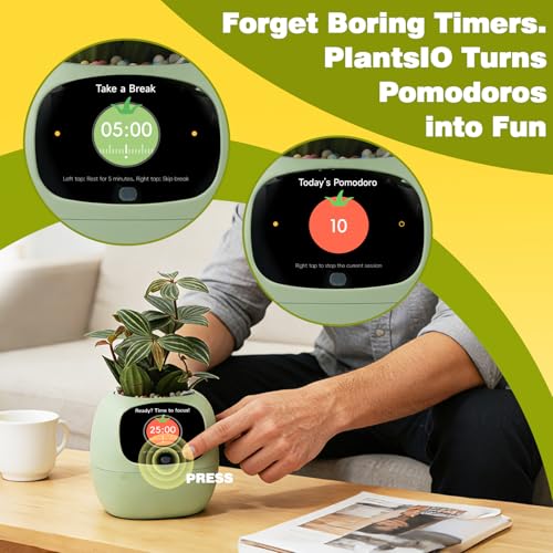 Smart Plant Pot with Screen & Self-Watering System - Green, 80ml