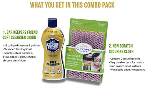 Multipurpose Stainless Steel Cleaner & Non Scratch Scrubbing Kit - Kitchen & Household Use