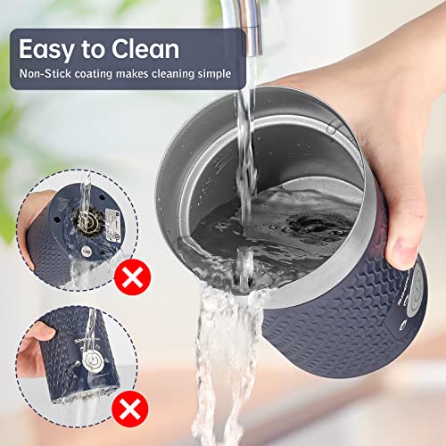 SIMPLETASTE 4-in-1 Electric Milk Frother & Steamer - Navy