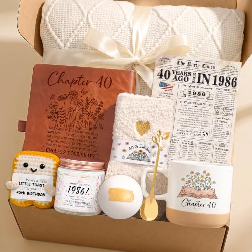 40th Birthday Gifts for Women - Happy 40 Year Old Vintage 1986 Gift - Variation: 40th