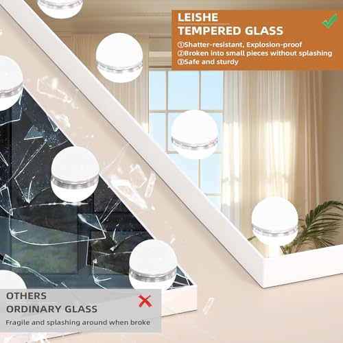 Hansong 32x23 Inch Hollywood Vanity Mirror with Lights, 18 Dimmable Bulbs, Touch Control, USB Charging, Wall Mount Option