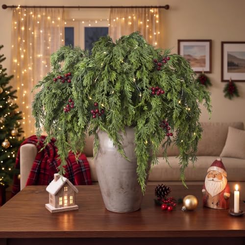 6 Pcs 32" Lifelike Touch Artificial Christmas Cedar Branches for Vase