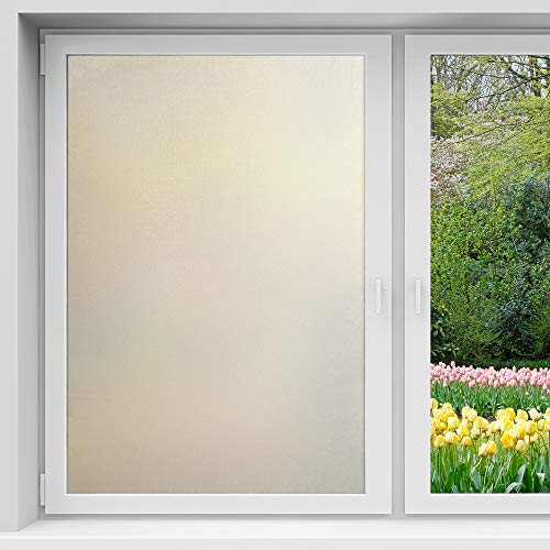 Opaque Privacy Frosted Window Film - Non-Adhesive Static Cling 36in x 22ft