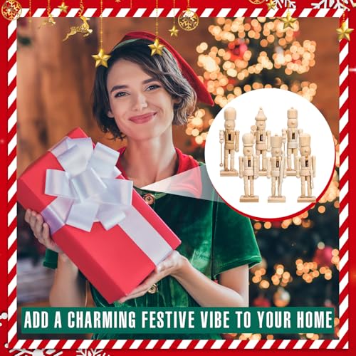 Wooden Nutcracker Craft Kit - Unfinished Holiday Decor, 24 pcs