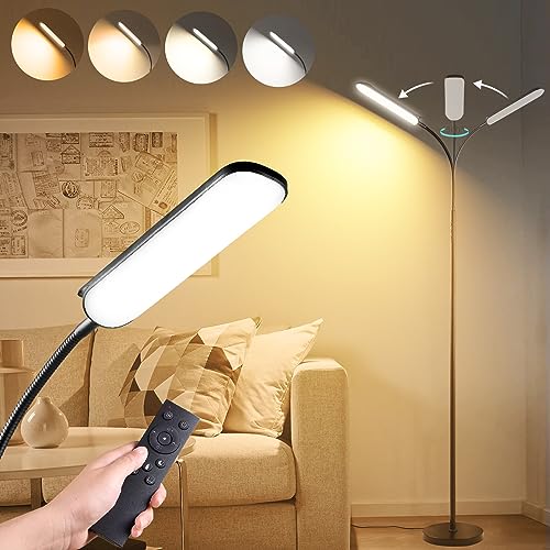 Marctronic Black LED Floor Lamp 18W 1800LM Dimmable Smart Reading Light with Remote