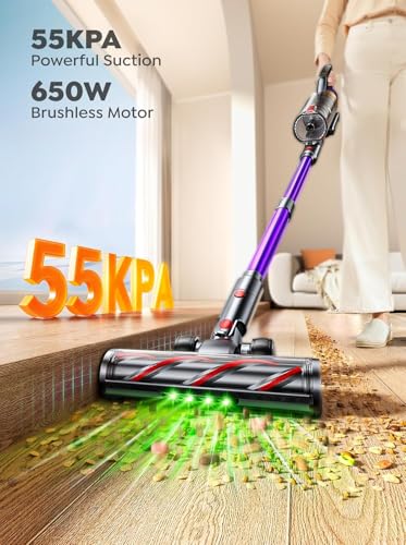 Cordless Stick Vacuum Cleaner with Auto Mode, 55KPa Suction, 70-Minute Runtime