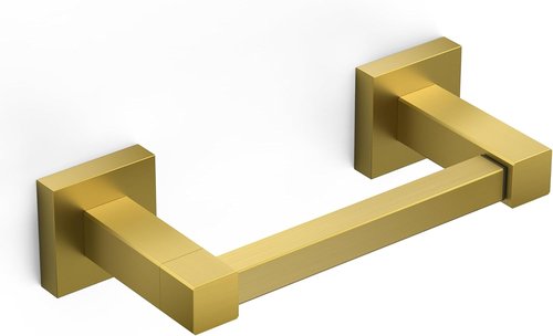 FORIOUS Toilet Paper Holder - Rustproof Stainless Steel Double Post Design | Brushed Gold Finish