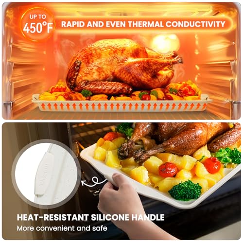Cream 22-Piece Nonstick Bakeware Set with Silicone Handles - Oven Safe