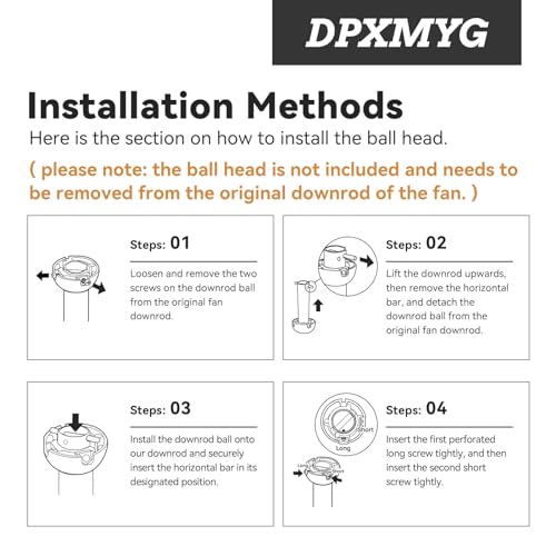 72 Inch Ceiling Fan Downrod - Black, 1-Inch Diameter, Unthreaded Extension