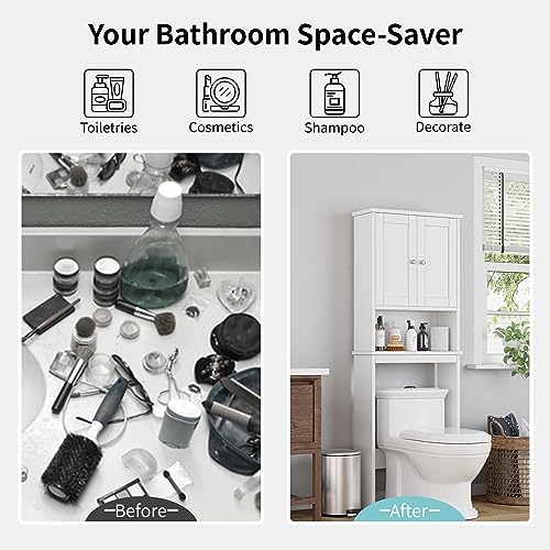 Shintenchi Over the Toilet Storage Cabinet, Bathroom Shelf Organizer