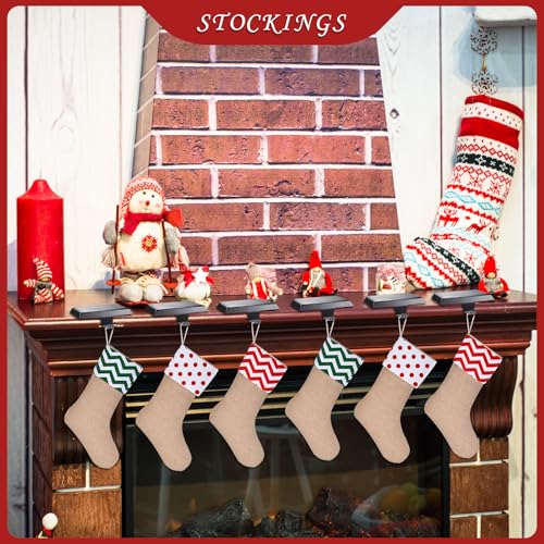 Sunshane Black Christmas Stocking Holders Set of 5 Mantel Hooks Fireplace Decor