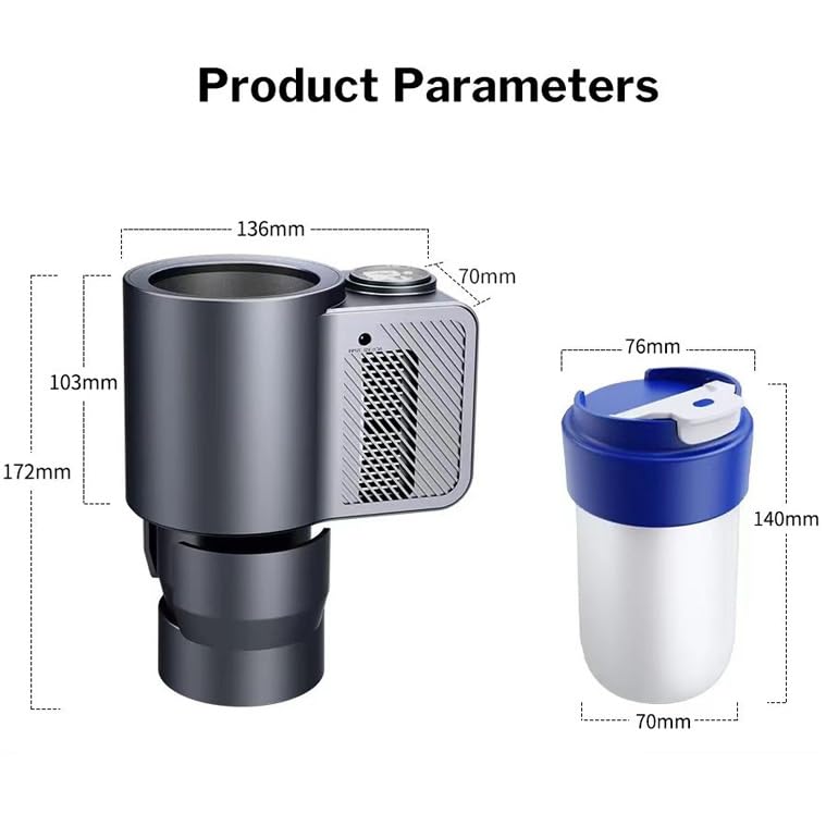2-in-1 Smart Cups Cooler Warmer for Car with Small Coffee Cup, 12V 36W Car Cooling and Heating Cup Mug Holder, Universal Intelligent Car Heater Cooling Travel Mug for Water Milk Coffee Beverage