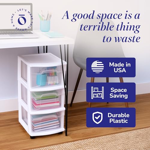 White 3-Tier Storage Cart with Removable Wheels - 2 Pack