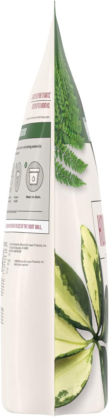 Miracle-Gro Houseplant Potting Mix - Fertilized Soil, Gnats Resistant - 4 Qt. (2-Pack)