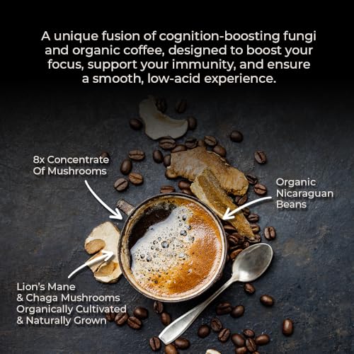 Lifeboost Organic Medium Roast Cognition Mushroom Ground Coffee 12oz with Lion's Mane & Chaga