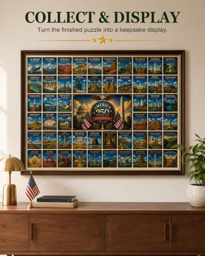 USA 250th Anniversary Puzzle Advent Calendar 2026 - 1008 Piece, Blue/Green/White/Natural