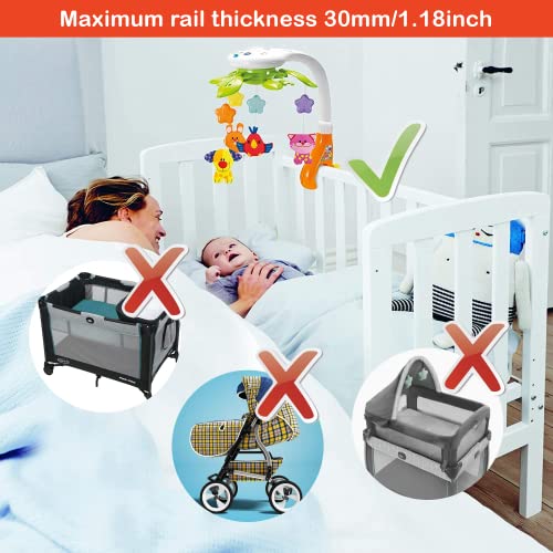 KiddoLab Baby Crib Mobile with Music Lights & Star Projector - Nursery Mobile for Newborns