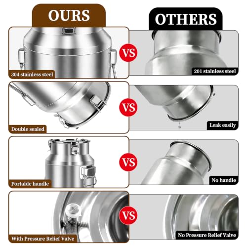 20L Stainless Steel Water Dispenser with Faucet - Thickened Milk Can for Water, Juice, Tea, Beverage Storage - Variation of THIS listing