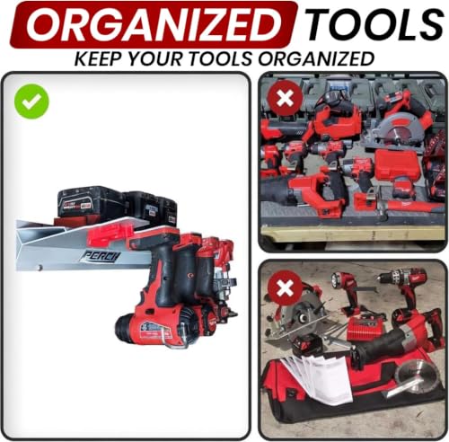 Universal Tool Organizer Rack for Milwaukee M18 18V - Holds 5 Cordless Power Tools