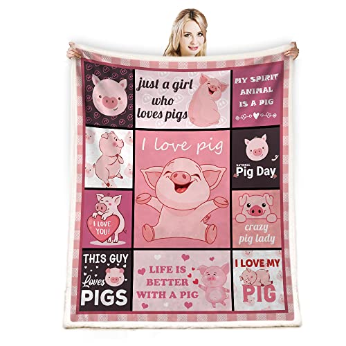 Pig Blanket Gifts for Girls,Pig Lovers Birthday Christmas Blanket Gifts for Couch Bed Sofa 50"x60"