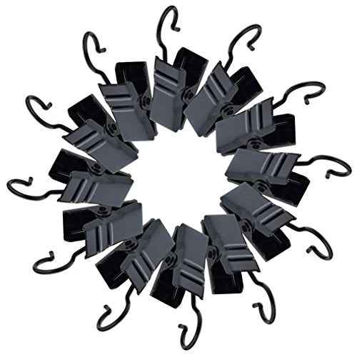 baotongle 24pcs Small Curtain Clips Stainless Steel Hooks for Hanging Clip Photo Clips Awning Lights Curtain Clips for Camp Tent Light Photo Art Indoor Outdoor Halloween Christmas(Black, 24)
