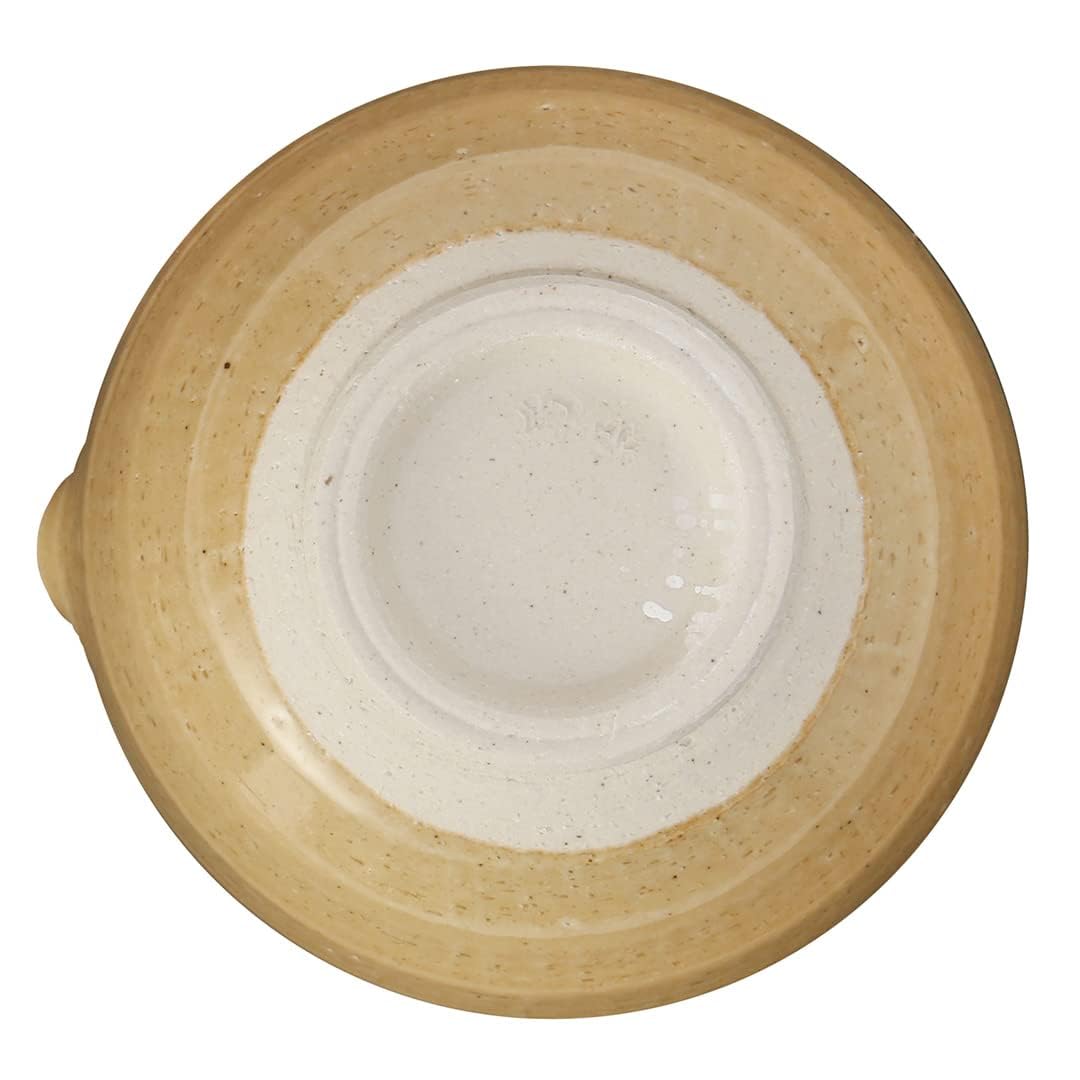 TIKUSAN Ceramic Ripple Ridge Mortar & Pestle (Suribachi & Surikogi) Set with Spout Made in Japan Mino Ware (Medium Black)