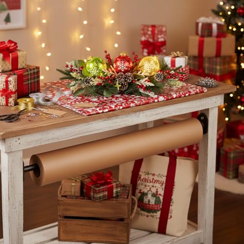 Lighted Christmas Centerpiece with Snowflake Ornaments, Holiday Decor