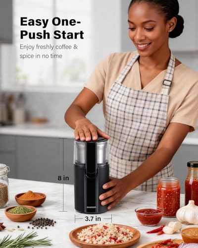 SHARDOR Electric Coffee Grinder with 2.5oz Capacity, 2 Bowls, Black