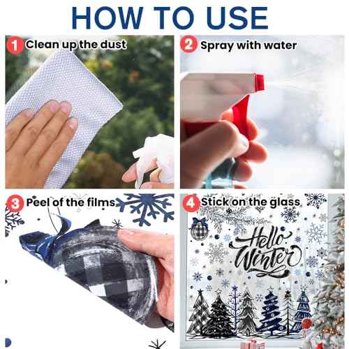 167 PCS Christmas Window Clings Stickers Hello Winter Snowflakes Christmas Tree Pine Branches Window Decals for Xmas Party Home Holiday Shop Glass Display Decoration