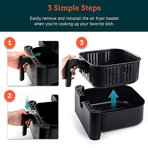 Cosori 5.8QT Black Air Fryer Basket Replacement for CS358-AF CP358-AF