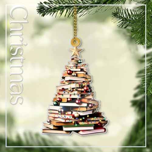 Book Lover Christmas 2025 Gift ? Unique Acrylic Decoration for Readers, White Elephant Present for Teen Girls & Women, Holiday Reading Keepsake for Bibliophiles