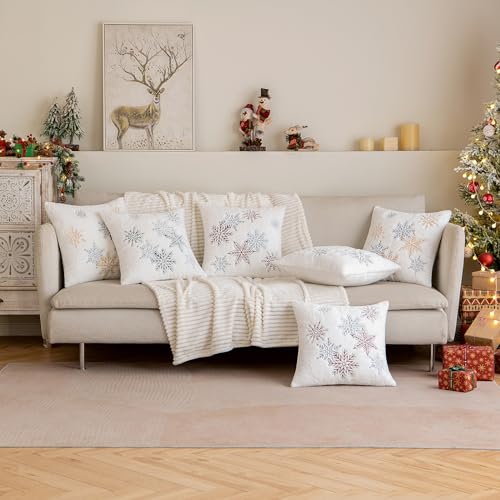 MIULEE Christmas Throw Pillow Covers Pack of 2 18x18 Inch Red Holiday Decor