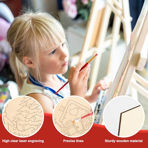 COCHIE 10 Pack Large Peppermint Candy Christmas Wood Slices for Painting XMAS B
