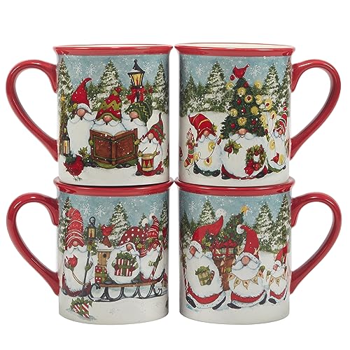 Certified International Christmas Gnomes Dinnerware Set, Service for 4