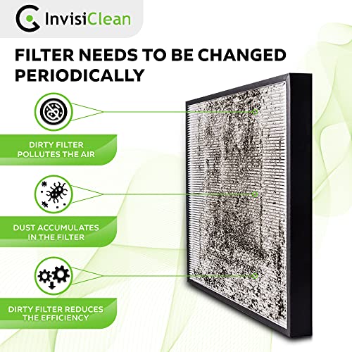 InvisiClean HEPA and Activated Carbon Filter for Aura IC-5018 & Sensa IC-5120 - 11.3x11.8x1 Inches Replacement