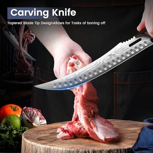 3-Piece Butcher Knife Set with Cleaver and Boning Knife - Meat & BBQ Tools