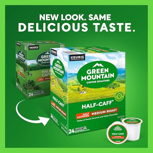 Half Caff Coffee Pods - Medium Roast, 96 Count for Keurig & Single Serve Brewers