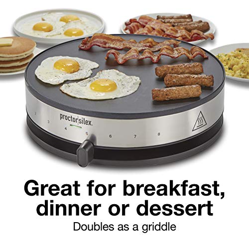 Electric Crepe Maker 13-Inch Nonstick Griddle with Temperature Control and Accessories