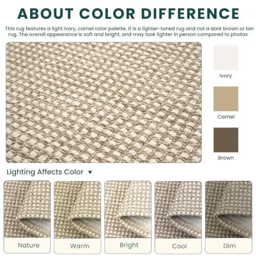 Oatmeal Beige Braided Runner Rug 2.5x20 ft Washable Non-Slip Kitchen Floor Carpet
