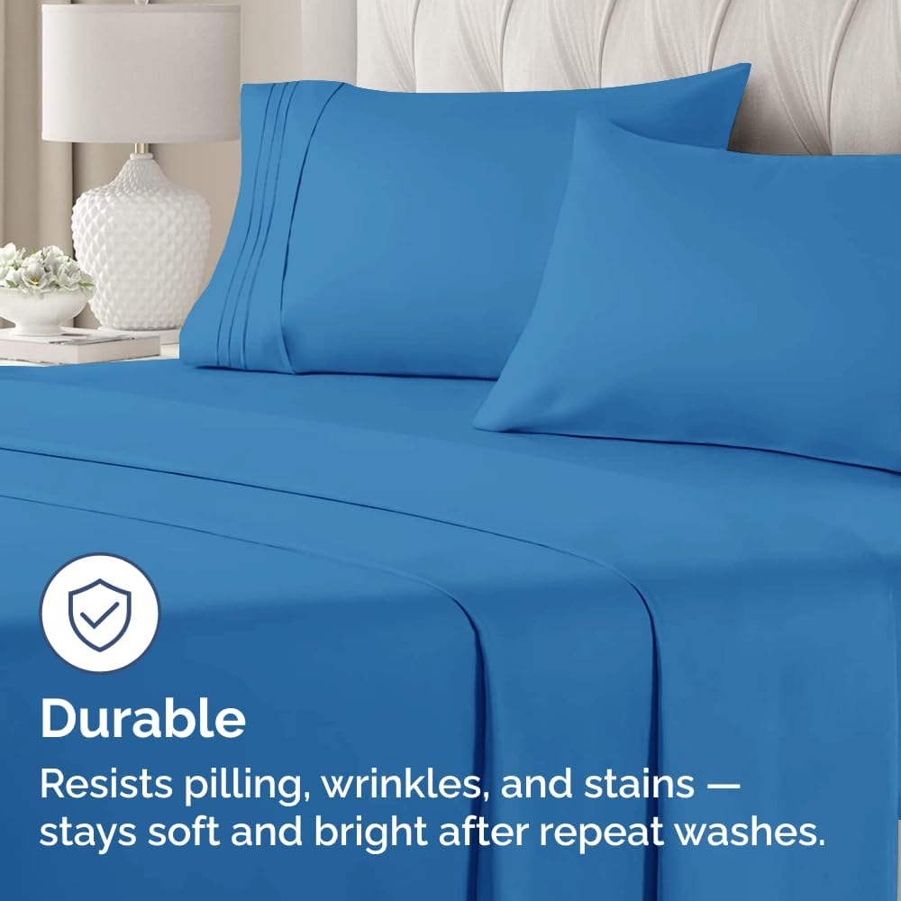 Skiennix Standard Pillow Cases Set of 4 - Ultra Soft Hotel Quality Covers - Machine Washable Royal Blue