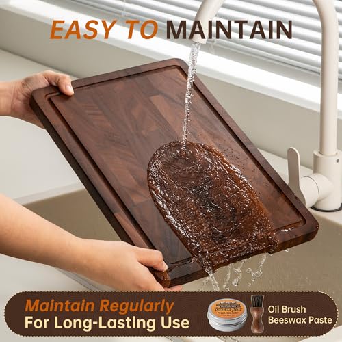 THETCHRY Walnut End Grain Cutting Board Set of 3 - Kitchen Prep & Serving