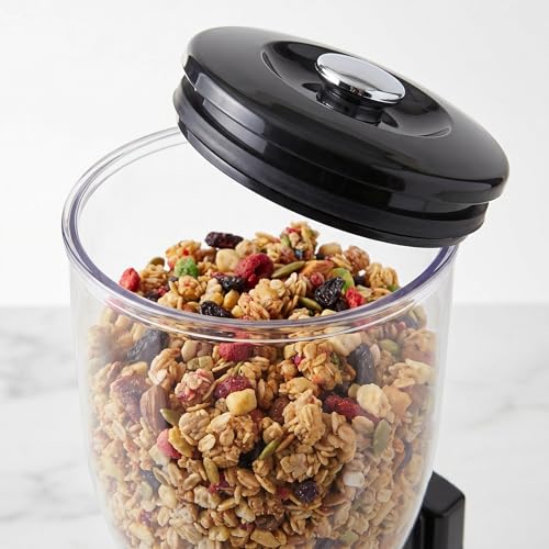 ZevrO Dual Food & Cereal Dispenser 2.2 Cups - Black & Chrome, Airtight